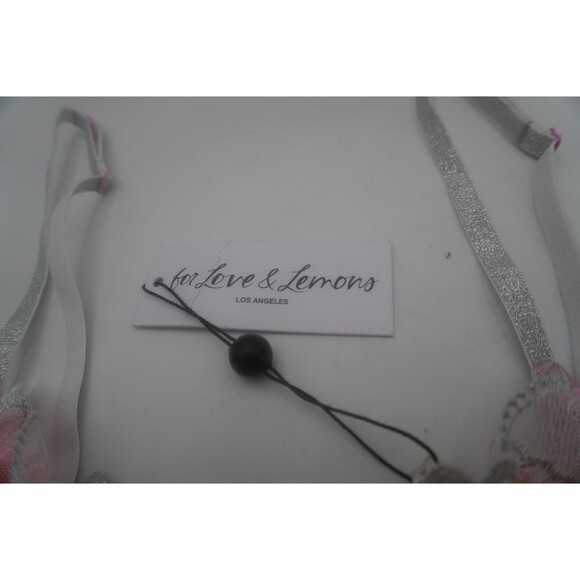 For Love And Lemons Aster Embroidery New Bra Lace Pink Floral Underwire Size XS - Picture 5 of 11